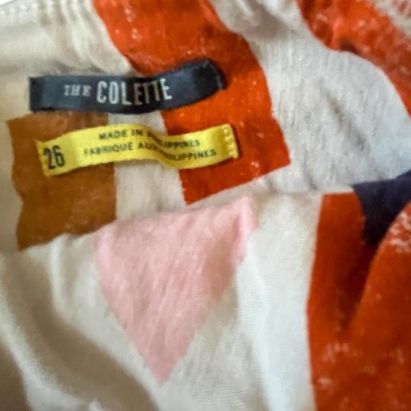 Maeve pants with a unique print - white with pink, orange, and blue letters #90s - Picture 3 of 6